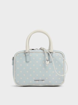 Charles & Keith Sianna Polka-Dot Bowling Bag