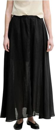 Isabelle Blanche Linnen Maxirok - Dames - Maxi Rokken - Zwart - XS - Linnen - Rokken
