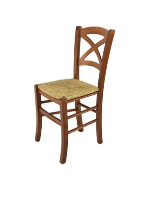 Tommychairs Tommychairs Silla Cross En Haya Color Nuez Claro Y Asiento En Paja