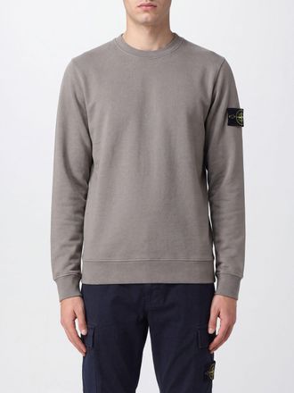 Stone Island Felpa girocollo in cotone con patch logo Compass