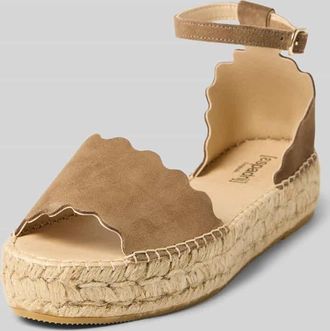 Espadrij Sandalette aus Leder Modell LYON in Hazel, Gr&ouml;&szlig;e 36
