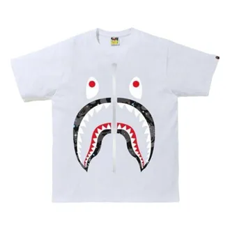 A Bathing Ape Space Camo Shark T-Shirt White 1H80-110-020-WHITE