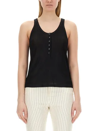 Tom Ford Black Solid Scoop Neck Top