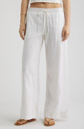 BP. Linen Blend Beach Pants in White at Nordstrom, Size Xx-Small