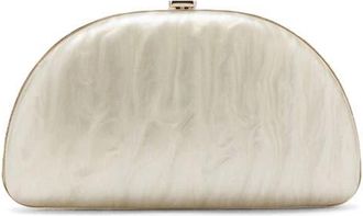 Mango Oval Frame Clutch in Ice Grey at Nordstrom