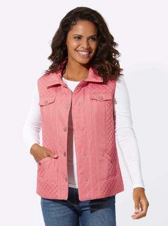 Casual Looks Steppweste CASUAL LOOKS, Damen, Gr. 40, rosa (flamingo), 100% Polyester, Wattierung:100% Polyester, unifarben, Westen Steppweste