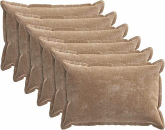 vidaXL Funda De Almohada 6 Uds. Houten Marr&oacute;n 40 X 60 Cm Tela Chenille Vidaxl