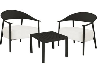 Habitat et Jardin Conjunto De Muebles De Jard&iacute;n c&eacute;ora De Metal Y Pl&aacute;stico - 2 Plazas - Negro