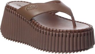 Chlo&eacute; Nama Leather Wedge Slide