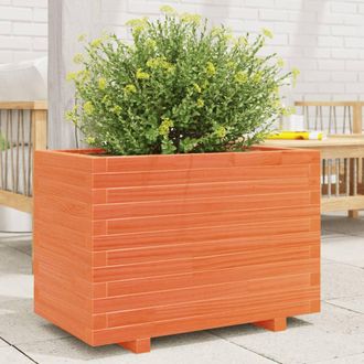 vidaXL Jardinera Madera Maciza De Pino Marr&oacute;n Cera 70x40x49,5 Cm Vidaxl