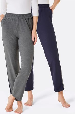 Feel Good Wellnesshose FEEL GOOD, Damen, Gr. 36/38, Normalgr&ouml;ssen, blau (marine, anthrazit, meliert), 95% Baumwolle, 5% Elasthan, gemustert, gestreift, unifarbe