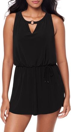 Magic Suit By Miraclesuit Effie Sleeveless Blouson Skirted Shaping One-Piece Swimsuit in Black at Nordstrom, Size 10
