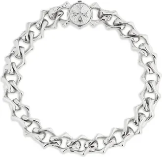 Emanuele Bicocchi Bracciale a catena lucida con logo - Argento