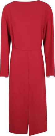 Carven Womens Fitted Dress - Red viscose - Size EU 38 (Womens)