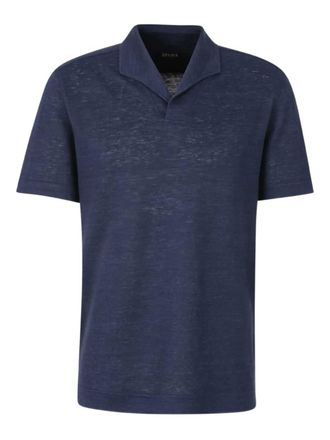 Ermenegildo Zegna linen polo shirt - men - Linen/Flax - 50 - Blue
