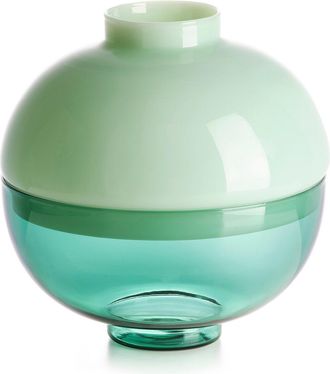 IVV Escarlata copa/jarr&oacute;n borosilicato efecto leche verde/verde transparente h-20 cm