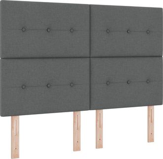 vidaXL Vidaxl - Box Spring Bed with Mattress Dark grey 160 x 200 cm Fabric