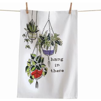 Tag Hang In There White Cotton Dishtowel for Kitchen Cleaning in Multicolored at Nordstrom