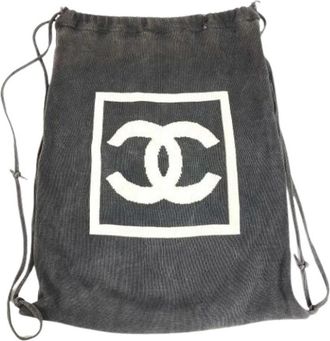 Chanel Pre-owned Vintage Rugzak - unisex - Vintage Rugzakken - Zwart - ONE Size - Katoen - Vintage