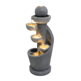 MonsterShop Electric Water Feature - Spiral Springs in Grey