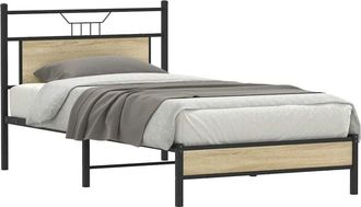 vidaXL Bed Frame without Mattress Sonoma Oak 100x200 cm Engineered Wood Vidaxl