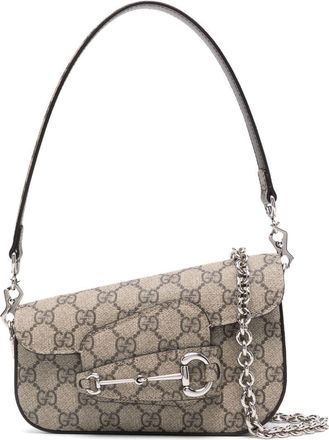 Gucci mini Horsebit 1955 shoulder bag - women - Canvas/Calf Leather - One Size - Neutrals