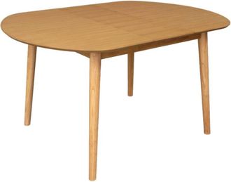 Sweeek Mesa de comedor ovalada extensible de madera, 4-6 asientos, natural