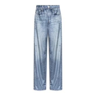 Rag & Bone Miramar Wijde Pijpenbroek - Dames - Broeken - Blauw - Maat: M Denim