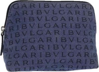 Bulgari Pre-owned Canvas pouches - Dames - Vintage Tassen - Blauw - ONE Size - Vintage