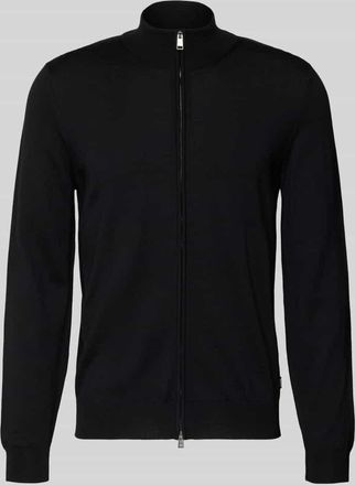 HUGO BOSS Cardigan mit Label-Detail Modell Balonso in Black, Gr&ouml;&szlig;e XXXL