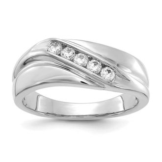 Diamond2Deal 14k Gold Lab Grown Diamond Wedding Band Ring 0.33Ct Clarity- VS Color- G-H