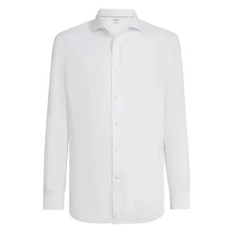 Brunello Cucinelli Brunello Cucinelli, Casual Shirts, male, White, Size: 2XL Linen Easy Fit Shirt with Spread Collar