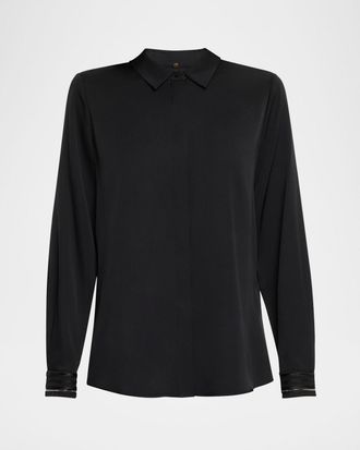 Kobi Halperin Devin Shimmer Embroidered Blouse