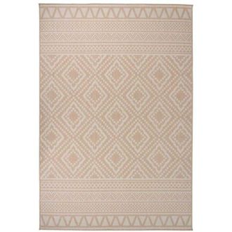 vidaXL Outdoor Flatweave Rug 160x230 cm Brown Stripes Vidaxl