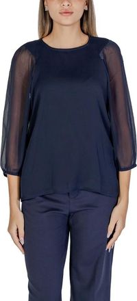 Street One Dames, Blouses & Shirts, Blauw, Maat: XS Poliester