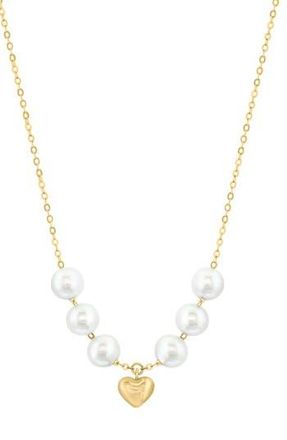 Effy Freshwater Pearl Heart Pendant Necklace in White at Nordstrom Rack, Size 18