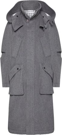 Thom Browne Parka impermeabile con cappuccio - Grigio