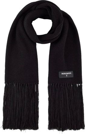 Patrizia Pepe Bufanda de mezcla de lana con flecos - Accessories - Mujer - Negro - ONE SIZE