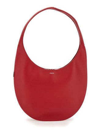 Coperni Swipe Medium Red Shoulder Bag With Logo On Front In Leather Woman