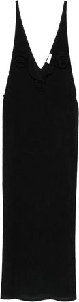 Magda Butrym Abito lungo con scollo a V - Nero