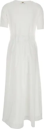 Herno Womens Long Dress White Tech Fabric Polyester