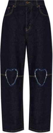 Moschino Straight Jeans, female, Blue, Size: XS High-waisted Jeans
