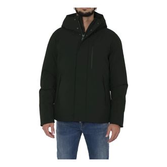 Save The Duck Donkergroene Hoodie met Hoge Kraag - Heren - Winterjassen - Groen - XS - Jassen