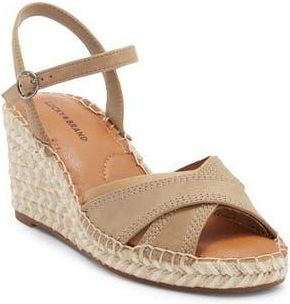 Lucky Brand Candyr Platform Wedge Sandal in Dune Oily Nubuck at Nordstrom Rack, Size 8.5