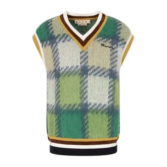 Marni Sleeveless Knitwear, male, Multicolor, Size: M V Neck Sweater