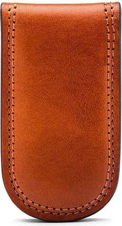 Bosca Dolce Collection - Money Clip Mens Wallet Amber, Leather