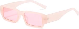 Generic Small Frame Outdoor Men Sunglasses Commuter Sports Vacation Sun Glasses(Pink)