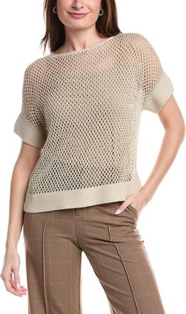 Lafayette 148 New York Mesh Stitch Bateau Neck Sweater