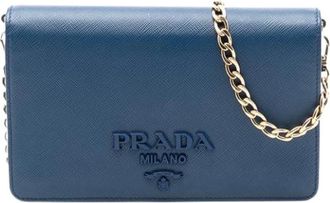 Prada Pre-owned Cross Body Bags, female, Blue, Size: ONE SIZE Pre-owned Vintage Crossbody Bag