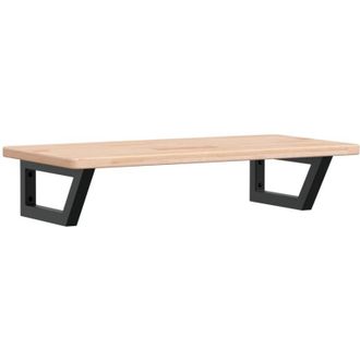 vidaXL Vidaxl - Estante De Lavabo De Pared De Acero Y Madera Maciza De Roble